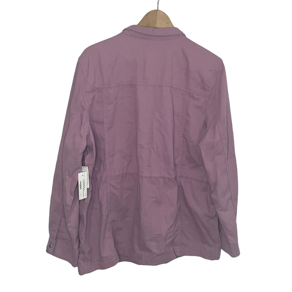 GAP Lilac Utility Jacket - Button Front Shirt Jacket with Pockets - Picture 3 of 10